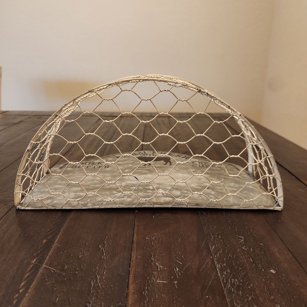 Rustic Farmhouse Wall Decor "Farm Fresh Milk" Metal Basket - Picture 4 of 5